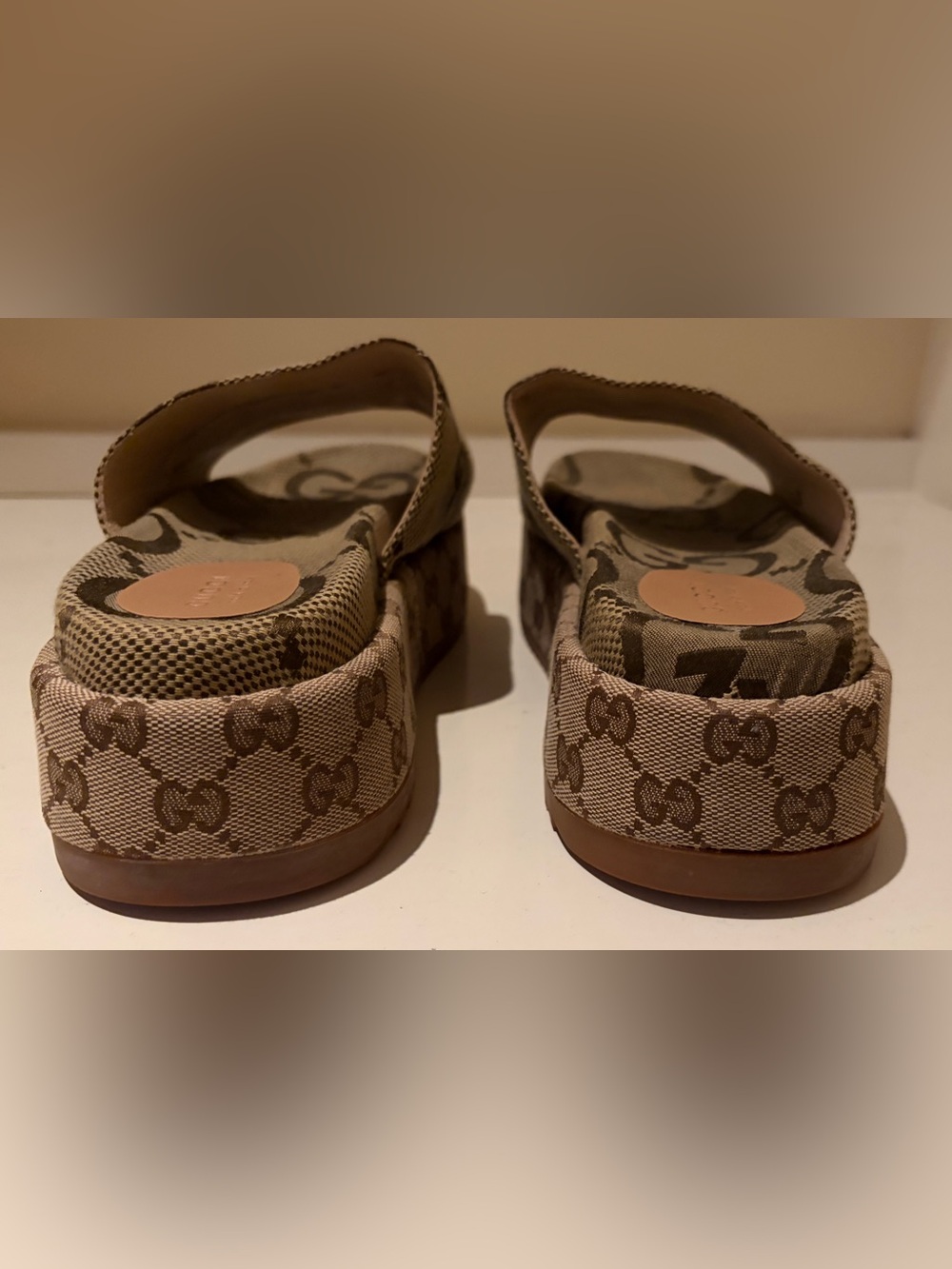 Gucci Brown Monogram Canvas Slide Sandals. Please check pictures for details - Picture 7 of 15
